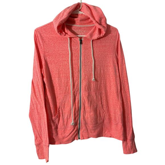 Aeropostale Orange Lightweight Zip-Up Hoodie Front Zipper JR. Womens Size XL - Picture 1 of 7